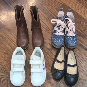 Lot of 4 girls footwear all size 10.